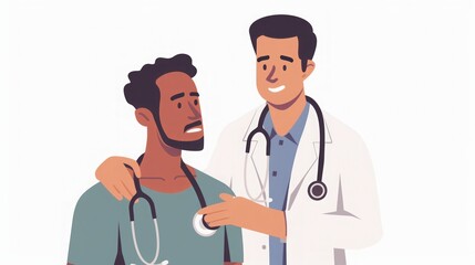 Doctor Examining Patient with Stethoscope: Healthcare and Wellness