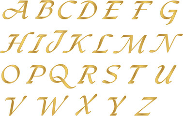 alphabet set with golden