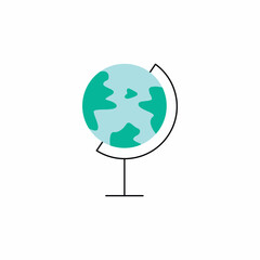 planet globe icon illustration sign school education