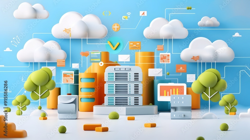 Aufkleber cloud computing and data center infrastructure.