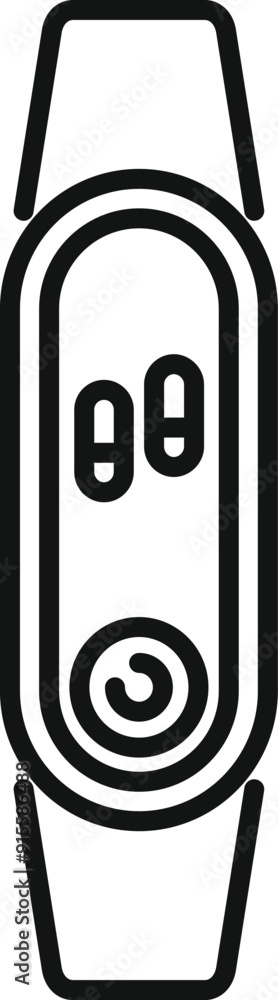 Aufkleber line icon of a smart watch showing time and battery status