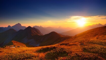 sunset in the mountains