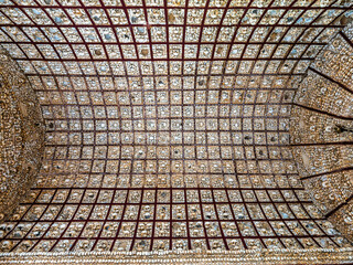 Portuguese chapel Capela Dos Ossos, Bones chapel next to Igreja do Carmo in Faro at Algarve in...