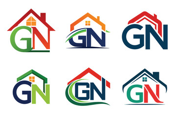 Home care letter logo design vector art illustration