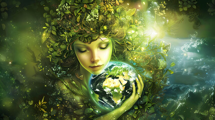 Greek god Gaia illustration, Gaia, the God is the personification of Earth. Gaia is the ancestral mother