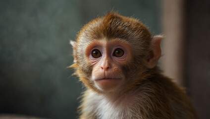 Fototapeta premium close up of a long macaque