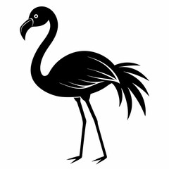 Flamingo isolated on white, flamingo vector illustration, bird on a branch vector art, flamingo silhouette, bird vector icon, flamingo on a branch vector, eps, flamingo on a branch cartoon