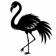 Flamingo isolated on white, flamingo vector illustration, bird on a branch vector art, flamingo silhouette, bird vector icon, flamingo on a branch vector, eps, flamingo on a branch cartoon
