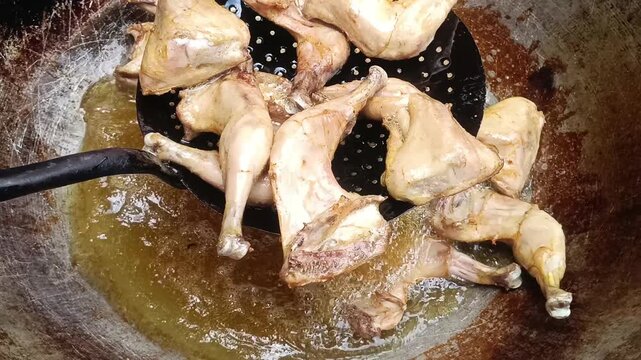 Spicy Chicken Fry Food 4k Video Clip 