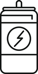 Simple illustration of an aluminum can with an energy drink logo, representing power and refreshment