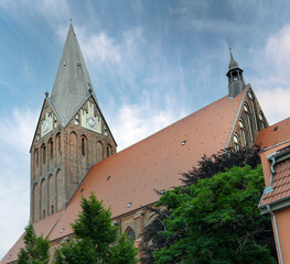 Church. Brickstones. City of Barth. Die Bodden. Mecklenburg Vorpommern. East germany. Baltic sea coast.