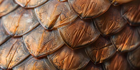 Vibrant Fish Scale Pattern, Natural Marine Closeup Texture