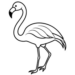 Flamingo isolated on white, flamingo vector illustration, bird on a branch vector art, flamingo silhouette, bird vector icon, flamingo on a branch vector, eps, flamingo on a branch cartoon