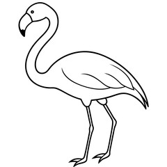 Flamingo isolated on white, flamingo vector illustration, bird on a branch vector art, flamingo silhouette, bird vector icon, flamingo on a branch vector, eps, flamingo on a branch cartoon