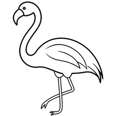 Flamingo isolated on white, flamingo vector illustration, bird on a branch vector art, flamingo silhouette, bird vector icon, flamingo on a branch vector, eps, flamingo on a branch cartoon