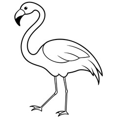 Flamingo isolated on white, flamingo vector illustration, bird on a branch vector art, flamingo silhouette, bird vector icon, flamingo on a branch vector, eps, flamingo on a branch cartoon