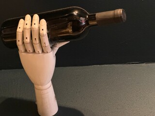 Artistic Wine Display with Mannequin Hand