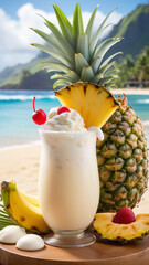 sunshine juicy pineapple nature's tropical delight ai photo