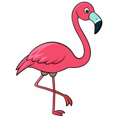 Flamingo isolated on white, flamingo vector illustration, bird on a branch vector art, flamingo silhouette, bird vector icon, flamingo on a branch vector, eps, flamingo on a branch cartoon