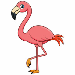 Flamingo isolated on white, flamingo vector illustration, bird on a branch vector art, flamingo silhouette, bird vector icon, flamingo on a branch vector, eps, flamingo on a branch cartoon