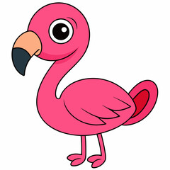 Flamingo isolated on white, flamingo vector illustration, bird on a branch vector art, flamingo silhouette, bird vector icon, flamingo on a branch vector, eps, flamingo on a branch cartoon