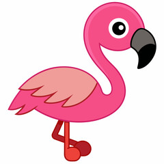 Flamingo isolated on white, flamingo vector illustration, bird on a branch vector art, flamingo silhouette, bird vector icon, flamingo on a branch vector, eps, flamingo on a branch cartoon
