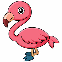 Flamingo isolated on white, flamingo vector illustration, bird on a branch vector art, flamingo silhouette, bird vector icon, flamingo on a branch vector, eps, flamingo on a branch cartoon