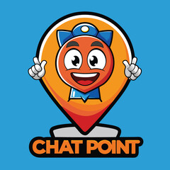 vector chat point logo design template