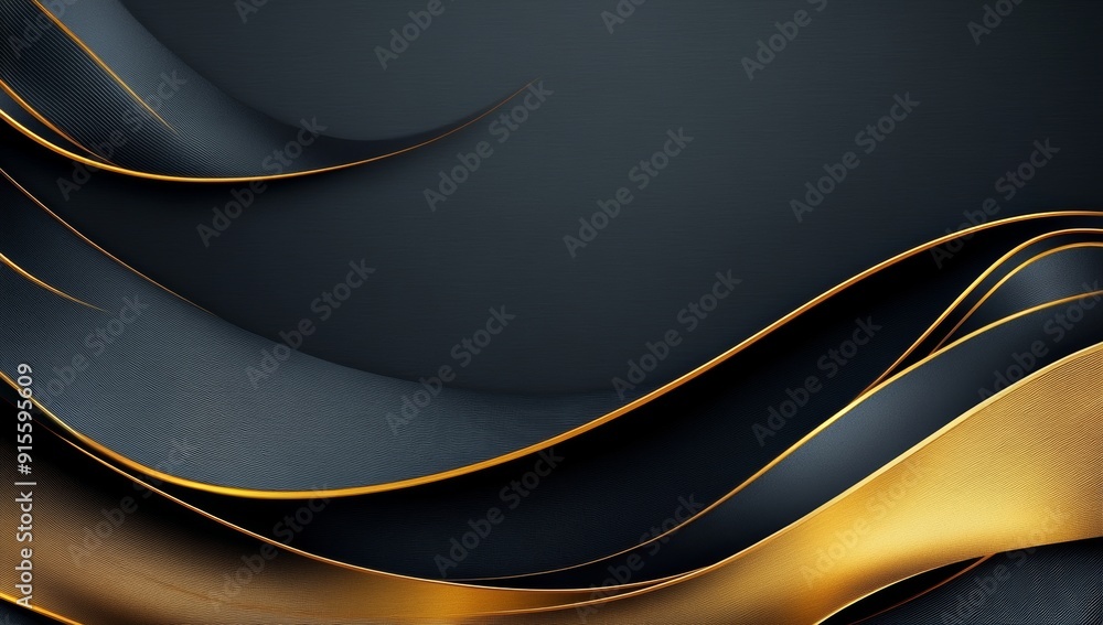 Poster a dark background with gold brush strokes, creating an elegant and sophisticated atmosphere.