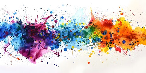 Vibrant Ink Splashes on White Background