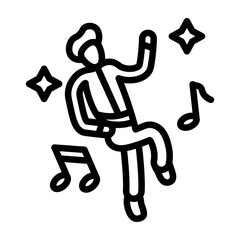 Dancing Vector Line Icon Design
