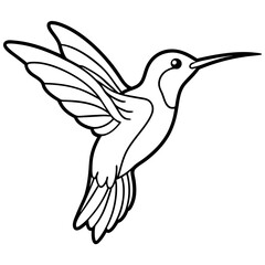 Hummingbird isolated on white, hummingbird vector illustration, bird on a branch vector art, hummingbird silhouette, bird vector icon, hummingbird on a branch line art, eps, hummingbird on a branch ca