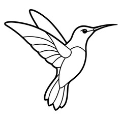 Hummingbird isolated on white, hummingbird vector illustration, bird on a branch vector art, hummingbird silhouette, bird vector icon, hummingbird on a branch line art, eps, hummingbird on a branch ca