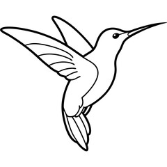 Hummingbird isolated on white, hummingbird vector illustration, bird on a branch vector art, hummingbird silhouette, bird vector icon, hummingbird on a branch line art, eps, hummingbird on a branch ca