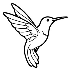 Hummingbird isolated on white, hummingbird vector illustration, bird on a branch vector art, hummingbird silhouette, bird vector icon, hummingbird on a branch line art, eps, hummingbird on a branch ca