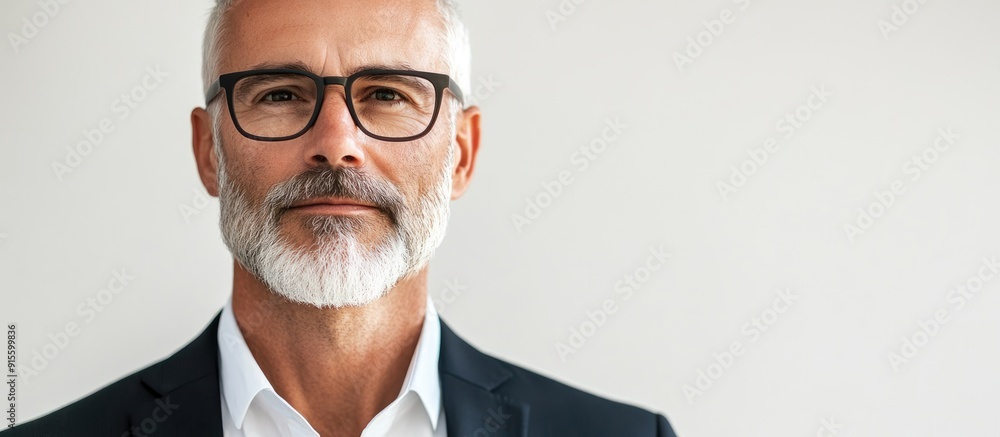 Aufkleber Portrait of a prosperous businessman set against a white background. with copy space image. Place for adding text or design