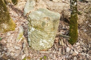 Ancient stone menhirs, man-made hewn stones from the Stone Age