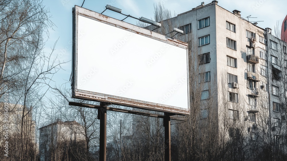 Poster Billboard advertisement mock up with white empty screen display