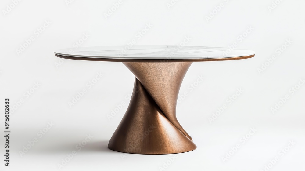 Poster designer minimalistic coffee table isolated on white background mock up