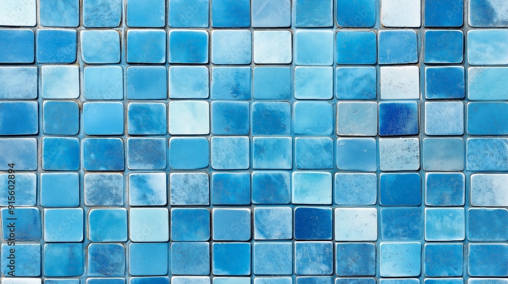 Poster blue seamless pool tile background texture