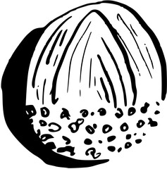 Japanese dessert mochi. Food boho. Hand drawn minimal design. Perfect for wallpaper, template, banner, wall decor, print, postcard, cover. Vector sketch illustration