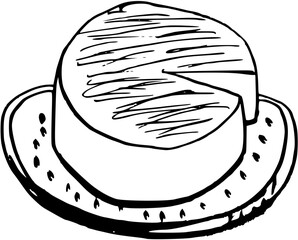 Japanese dessert mochi. Food boho. Hand drawn minimal design. Perfect for wallpaper, template, banner, wall decor, print, postcard, cover. Vector sketch illustration