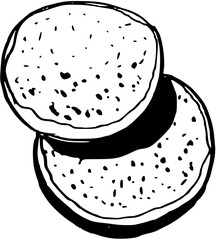 Japanese dessert mochi. Food boho. Hand drawn minimal design. Perfect for wallpaper, template, banner, wall decor, print, postcard, cover. Vector sketch illustration