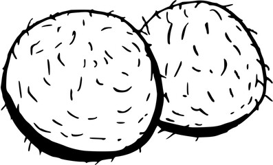 Japanese dessert mochi. Food boho. Hand drawn minimal design. Perfect for wallpaper, template, banner, wall decor, print, postcard, cover. Vector sketch illustration