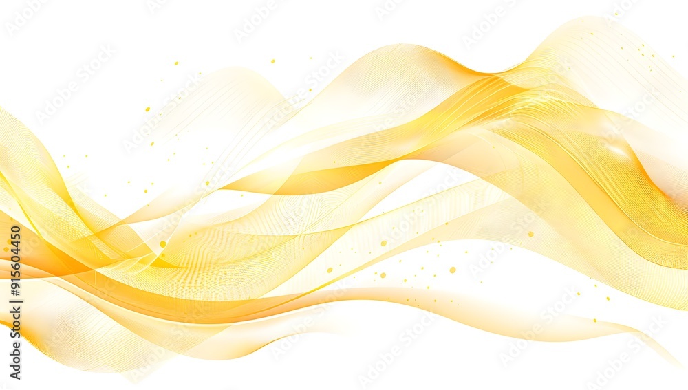 Poster a yellow vector wave on a white background, with a simple and elegant style, minimalist design, and 