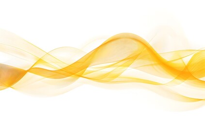 A yellow vector wave on a white background, with a simple and elegant style, minimalist design, and a light gold color scheme. The delicate lines create a linear gradient with soft lighting in high re