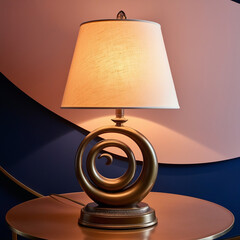 A luxurious table lamp made of polished ai photo