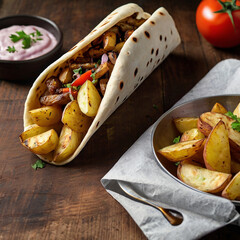 delicious potatoes shawarma ai image