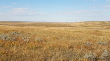 Fototapeta premium Rolling Hills of Grassland Landscape.