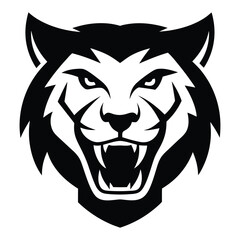 Tiger Font Face Logo Minimalist Silhouette Vector